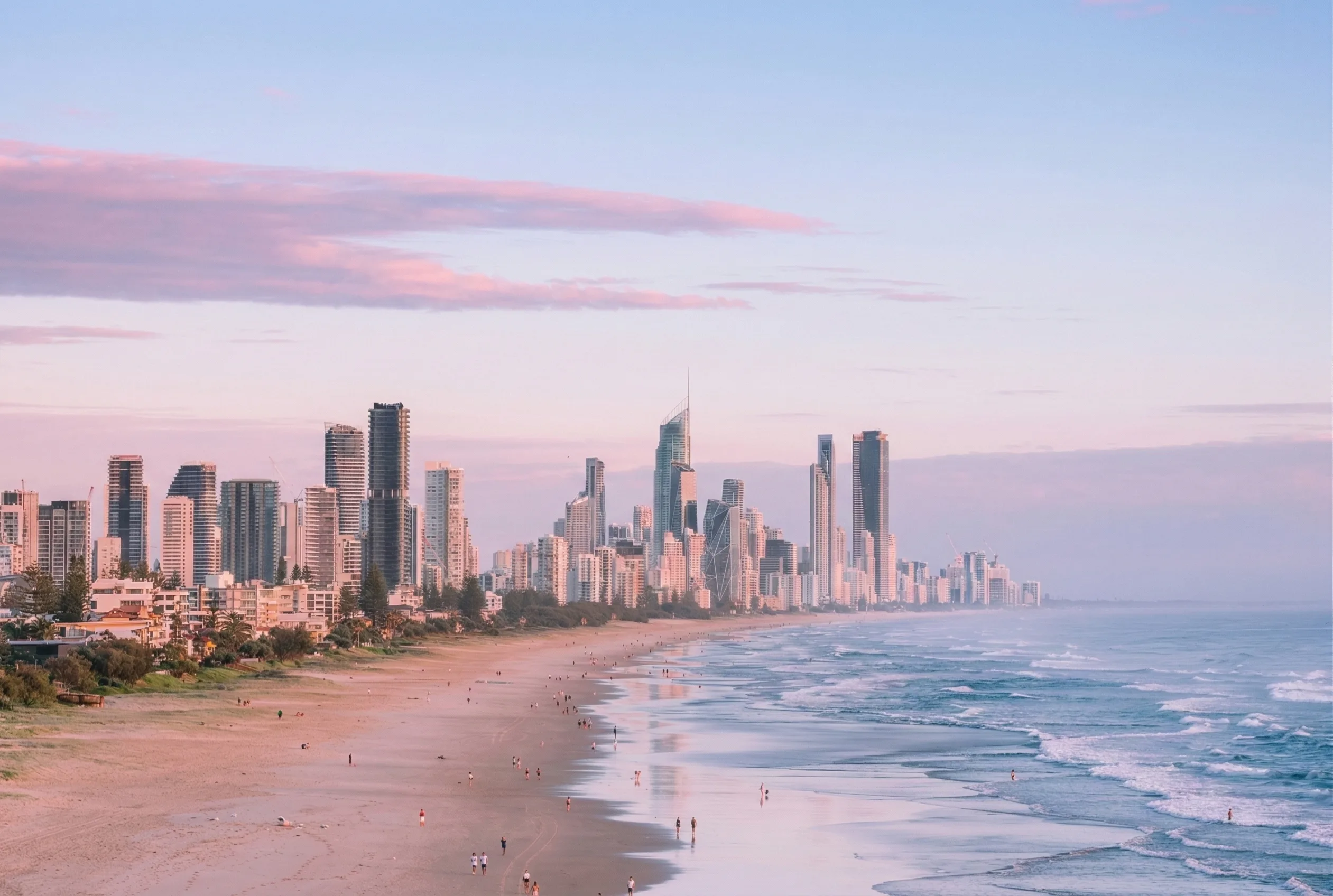 Surfers Paradise skyline at dusk